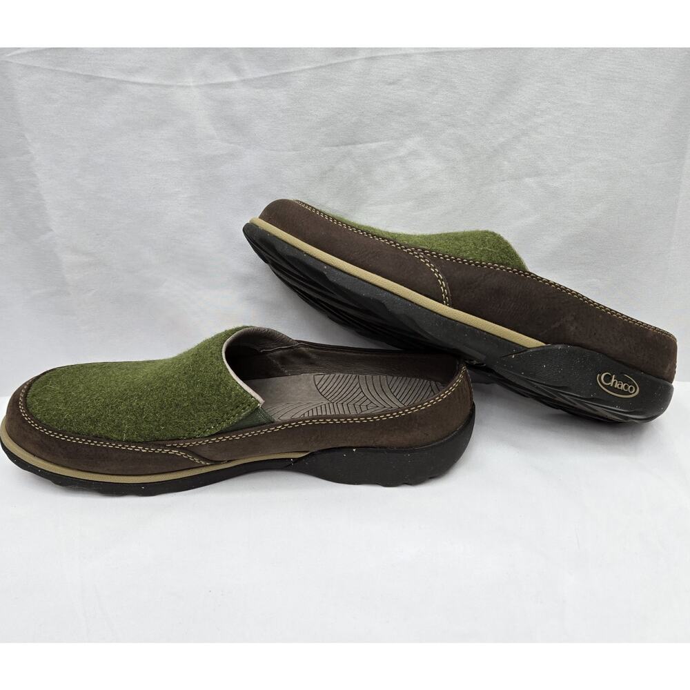 Chaco Women’s Green and Brown Felt Slip-On Clogs - Picture 5 of 12